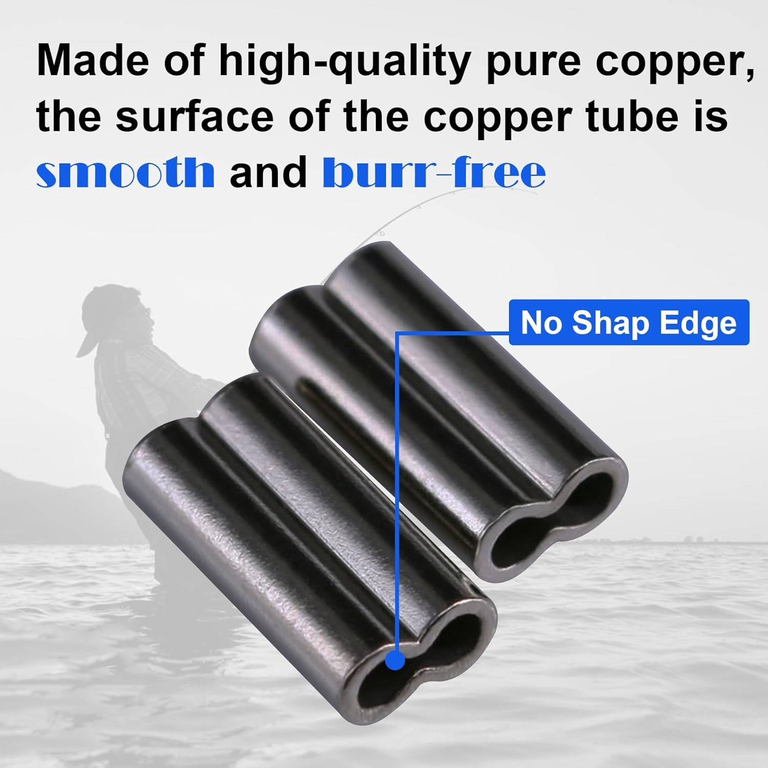 Copper Double Barrel Crimp Sle - Monofilament Line recension och pris